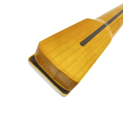 Maple Guitar Neck 22 Fret 25.5 inch replacement Rosewood Fretboard Yellow paint Block Inlay Guitar Parts Replacement image 4