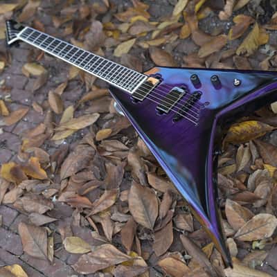 ESP USA V-II NT Flamed Maple, EMG - Dark Purple Sunburst image 3