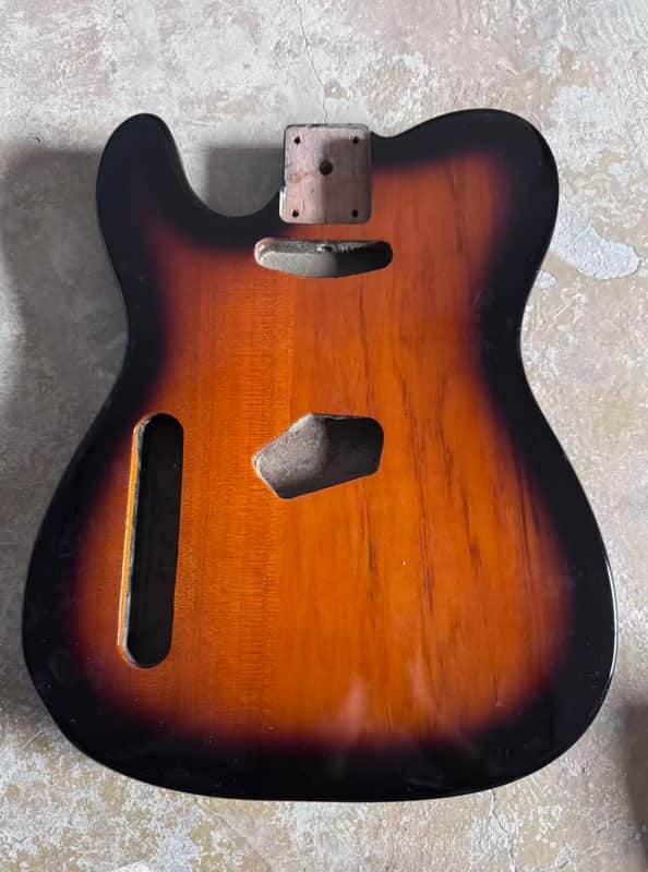 Left Handed Alder Wood Tele Telecaster Style Guitar Body in Sunburst image 1