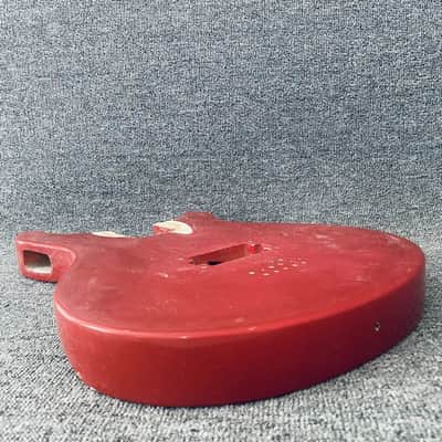 Red Single Humbucker Guitar Body, String Through Design image 4
