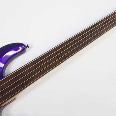 2017 Ernie Ball Music Man StingRay-5 H 5-String Fretless Bass, Firemist Purple image 12