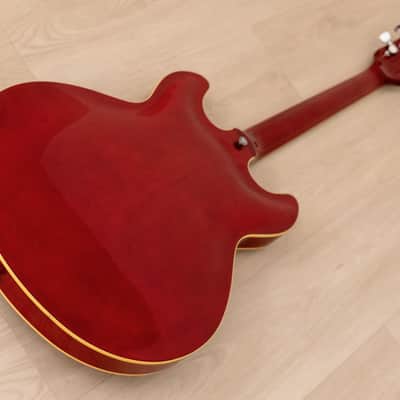 1986 Yamaha SA1300 Super Axe Vintage Semi-Hollowbody ES-Style Guitar Persimmon Red, 100% Original image 13
