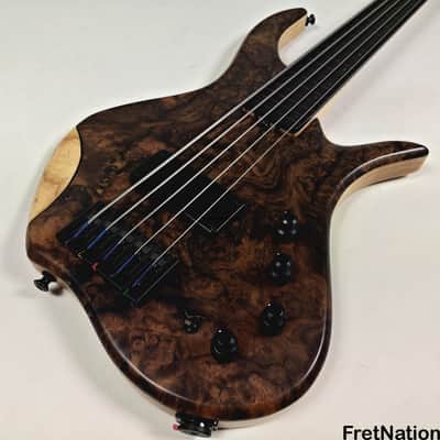 AC Guitars Krell 5-String Fretless Bass 34" Scale ACG Turkish Walnut 8.86lbs image 3
