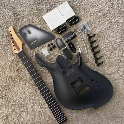 Aluminum Black DIY Project Guitar Body and Neck Kit