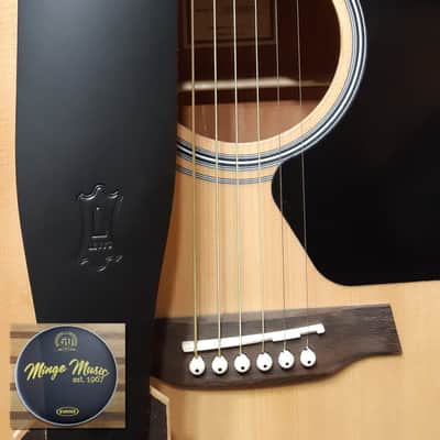 Levy's CLASSICS series 2.5" leather Guitar Strap – M26-BLK black image 1
