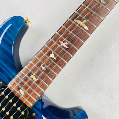 PRS Custom 24 10-Top Birds Brazilian Rosewood Gold Hardware 1990 - Royal Blue image 12