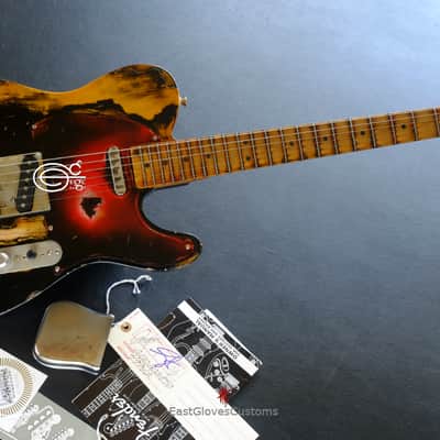 Fender American Vintage '52 Reissue Telecaster Black over Butterscotch Heavy Aged Relic image 21