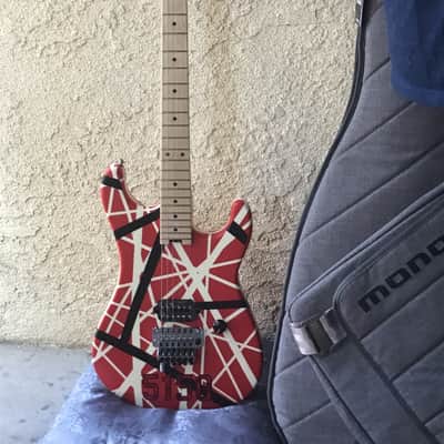 Fender EVH 5150 Guitar 2017 Red W/ white, black stripes image 4