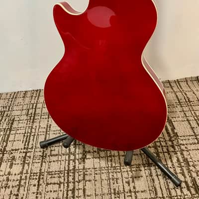 Brewton Les Paul Style Semi-Hollow Body Electric Guitar - Red image 7