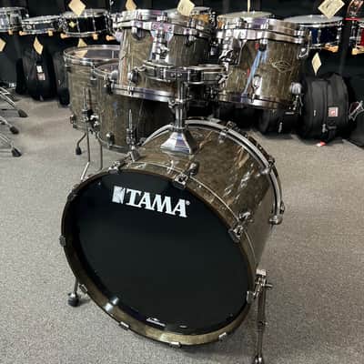 Tama WBS52LUSTGCT Starclassic Walnut/Birch 10/12/14/16/22" Drum Kit Set in Gloss Charcoal Tamo Ash image 2