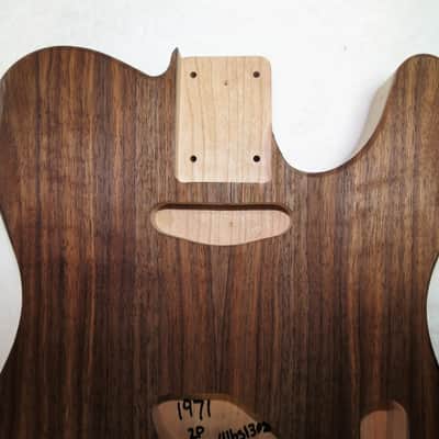 Cherry Wood \ Black Walnut Top Telecaster Tele Body 4lb 13oz 1971 image 4