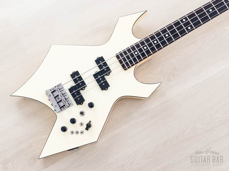 1985 B.C. Rich Warlock Bass NJ Series White Nikki Sixx w/ Active Preamp, Japan image 1