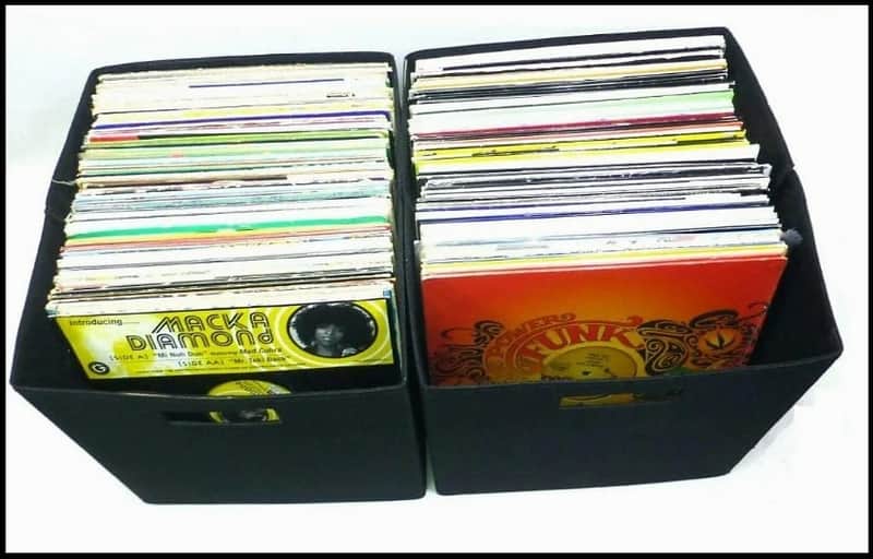 LASE 12" or LP Record (Vinyl) Black Fabric Storage Box. Black image 1