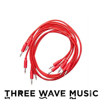 Erica Synths Braided & Soft Eurorack Patch Cables 90 cm (5 pcs) (Red)  [Three Wave Music] image 1