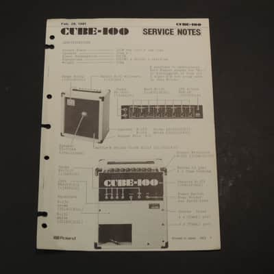 Roland Cube-100 Service Notes /Manual [Three Wave Music] image 1