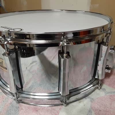 Pearl 14x6.5" World Series mirror chrome steel snare drum image 5
