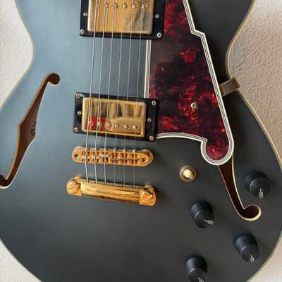 D'Angelico Deluxe SS Semi-Hollow Single Cutaway with Stop-Bar Tailpiece 2010s - Matte Midnight image 11