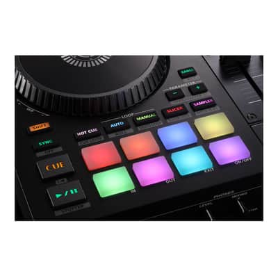 Roland DJ-707M Compact Rugged Mic Section Dual USB Ports Anti-Feedback Loudspeaker Management Four-Channel Four-Deck Serato DJ Controller image 5