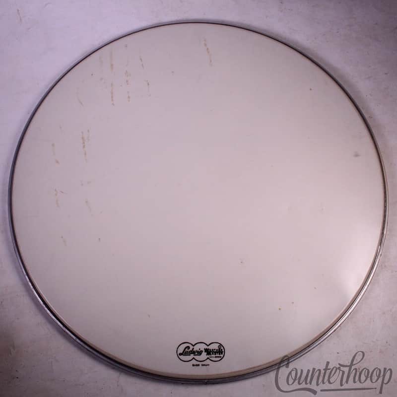 Ludwig 24"60s Cloud Script Logo Bass Drum Head Resonant/Batter Weather Master US image 1