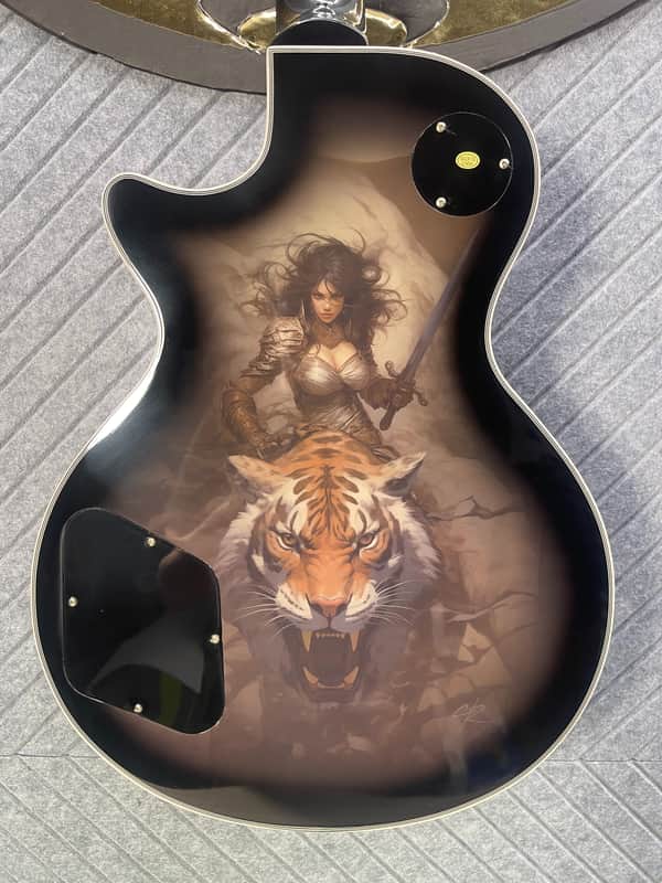 Firefly FF-LPS Tiger Queen SOLD OUT! Tool Silver Burst Adam Silver Last One! SkunkWerx In USA Setup and Fret Polish image 1