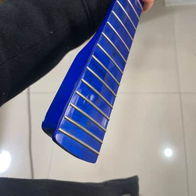 Round stainless steel 22 frets blue gloss finish flame Maple guitar neck tige maple 25.5inch hole 10mm 。 image 6