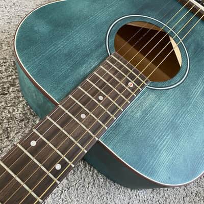 S.Yairi 40 Inch OM Acoustic Guitar in Blue Green, Spruce Top, Rosewood Fingerboard image 10