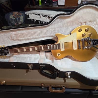 Gibson Les Paul Goldtop Traditional P-90 Bigsby 2014 with bigby bridge image 3