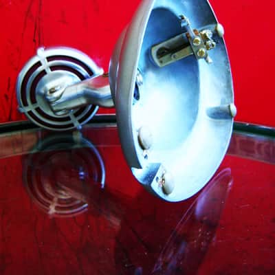 Vintage RARE 1940's Shure 730B crystal cardioid microphone Satin Chrome w period Shure S-36 model stand 55 55S 730A 701D image 15