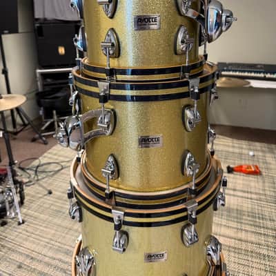 Ayotte (Ray Era) Wood Hoop 5 piece 90s - Gold sparkle image 2