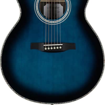 PRS SE A60E Grand Auditorium Acoustic-Electric Guitar, Solid Spruce Top, Cobalt Blue Burst image 2