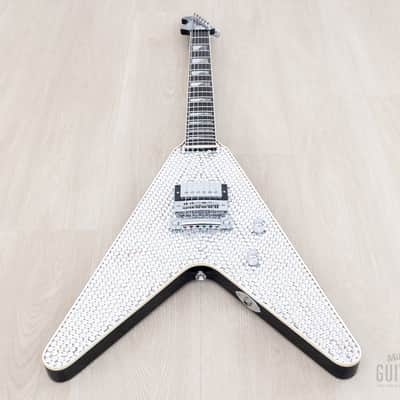 2011 Washburn Custom Shop Limited Edition Paul Stanley PSV 2200 Rhinestone Flying V, Near-Mint & Signed w/ Case, COA, Tags image 10
