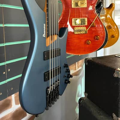 Ibanez EHB1005F-AOM Arctic Ocean Matte 2023 5-String Fretless Electric Bass image 3