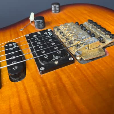 Ibanez EX370FM 1991 Transparent Amber Sunburst Flame Maple MIK w/ Hard Case image 8