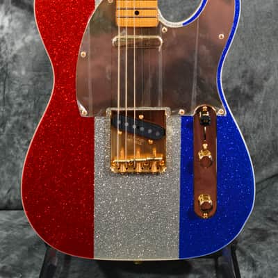 Fender Buck Owens Telecaster Red Silver Blue Sparkle w/ Hardshell Case & FREE Same Day Shipping image 1