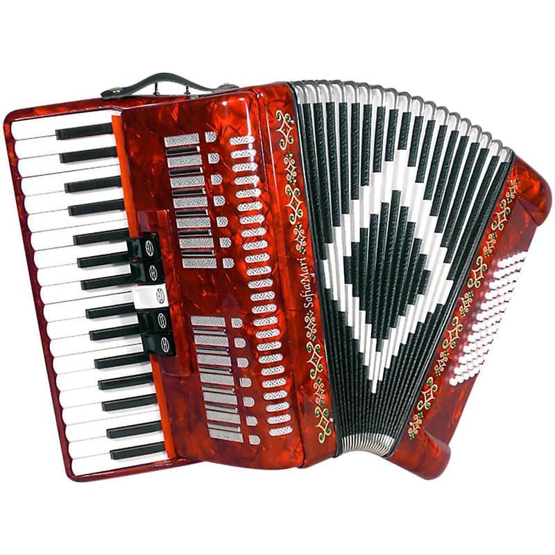 SofiaMari SM 3472 34 Piano 72 Bass Button Accordion Regular Red Pearl image 1