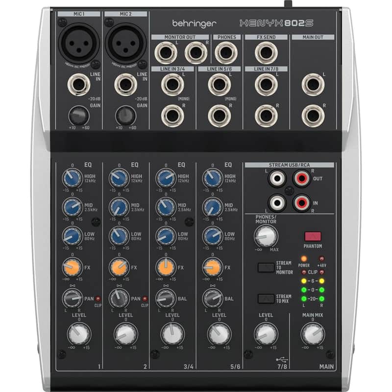 Behringer XENYX 802S 8-Channel Mixer with Bluetooth Streaming image 1