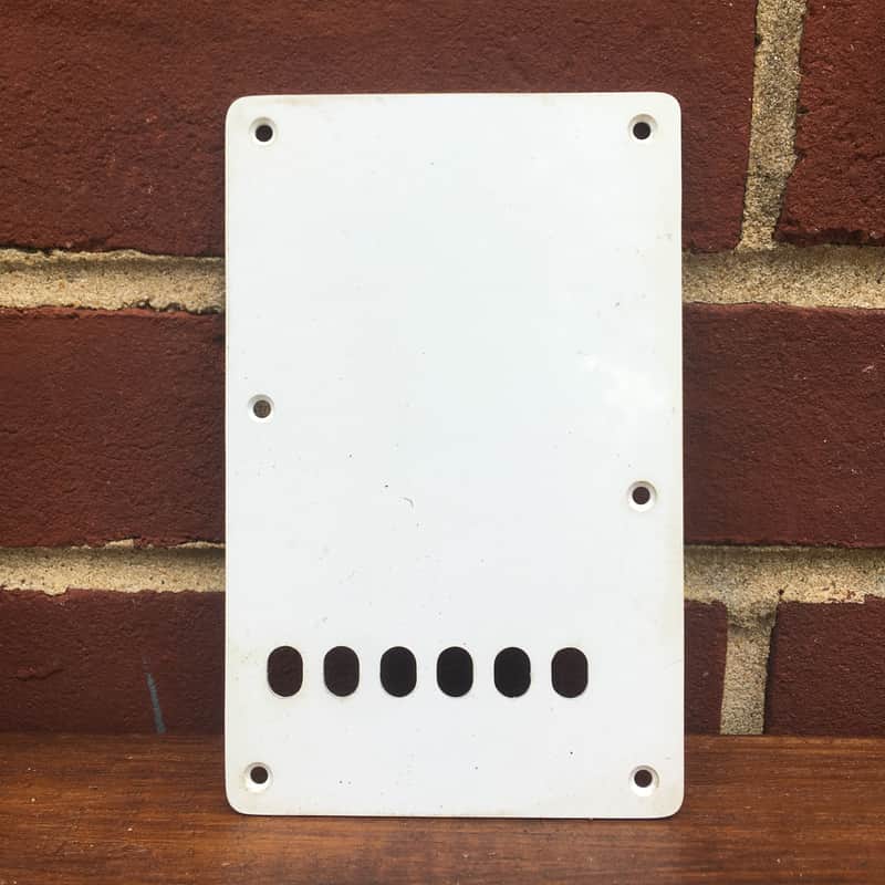 Vintage RI Lefty Fender Guitar Relic Back Plate Tremolo Cover Strat 1Ply White image 1