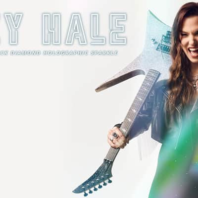 Kramer Lzzy Hale Voyager Electric Guitar, Black Diamond Holographic Sparkle image 4