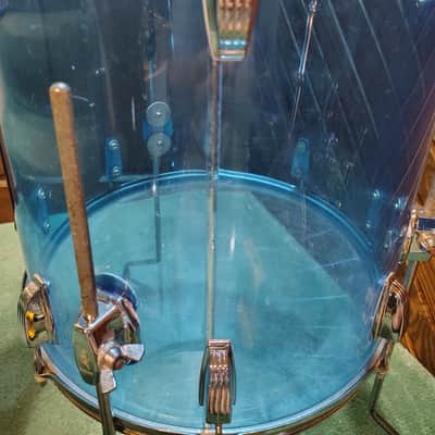 Ludwig 16x16" Vistalite Acrylic Floor Tom 1970s - Blue image 9