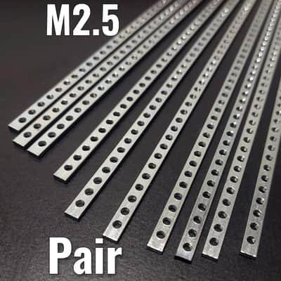 2 x 84hp / M2.5 (2.5 mm) Eurorack Threaded Nut Strips (Pair) image 1