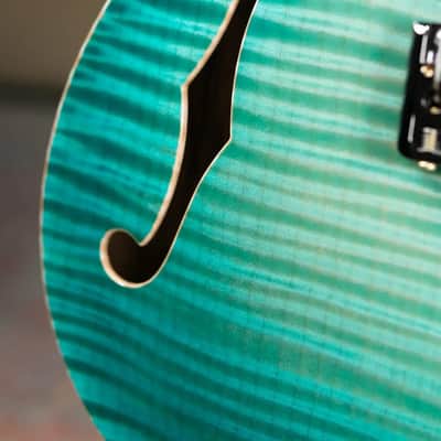 PRS Private Stock Custom 24-08 Semi-Hollow Electric Guitar - Bahamian Blue Glow with Hardshell Case image 15