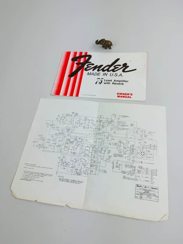 Fender 75 Lead Amplifier Owner’s Manual & Schematic Set 1981 image 1