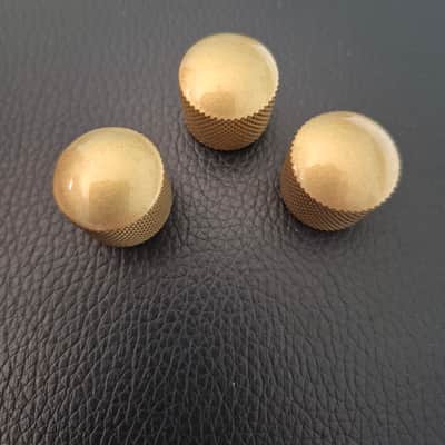 Volume/tone knobs, dome metal, gold leaf for guitar or bass (3) image 2