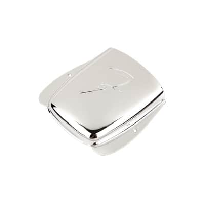 Fender Vintage-Style Jazz Bass "F" Bridge Cover, Chrome image 1