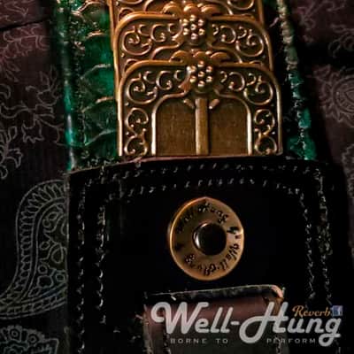 Well-Hung No Prisoners "DragonSlayer" 3" wide padded leather, green python with armor image 7