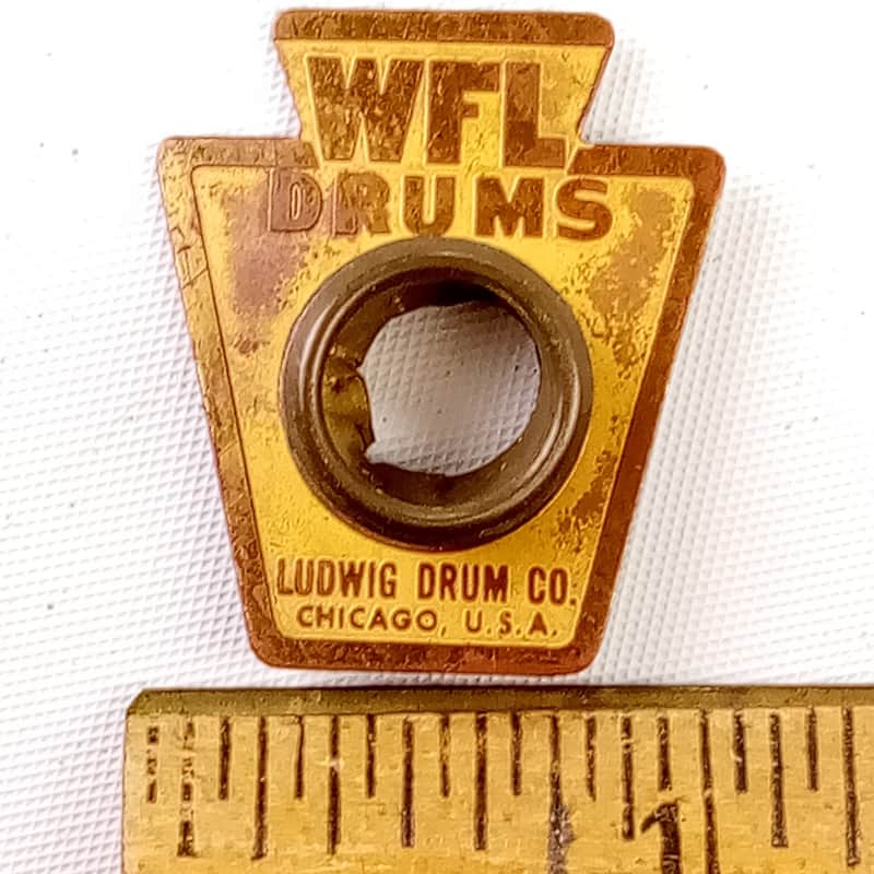 *WFL Drums 50s Brass Keystone Badge Ludwig Vintage 1955-1958 Chicago +OG Grommet image 1