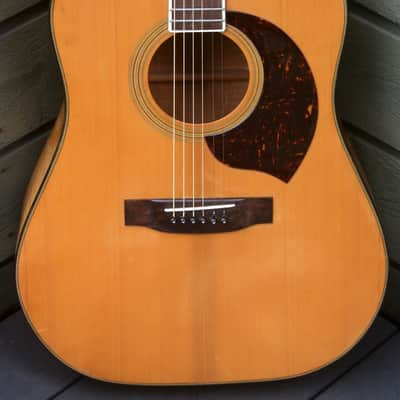 Yamaki YB400 Buffalo Head Dreadnought Guitar Circa 1980 Natural+Hard Case image 3