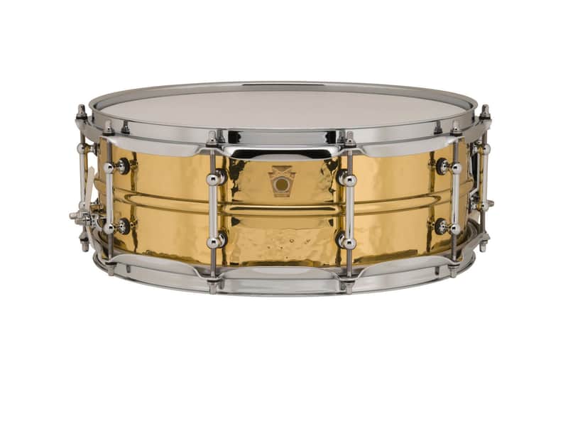 Ludwig LB420BKT Hammered Brass 5x14" Snare Drum with Tube Lugs image 1