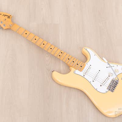 2001 Fender Yngwie Malmsteen Stratocaster ST71-140YM Yellow White, Near-Mint w/ Tweed Case & Hangtag, Japan image 12