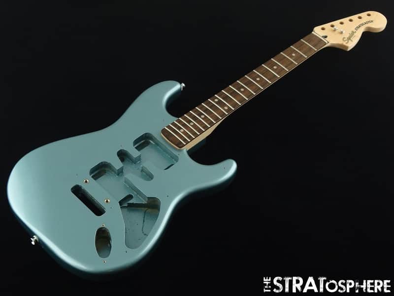 Fender Squier Affinity Stratocaster Junior HSS BODY + NECK Strat Ice Blue IBM image 1